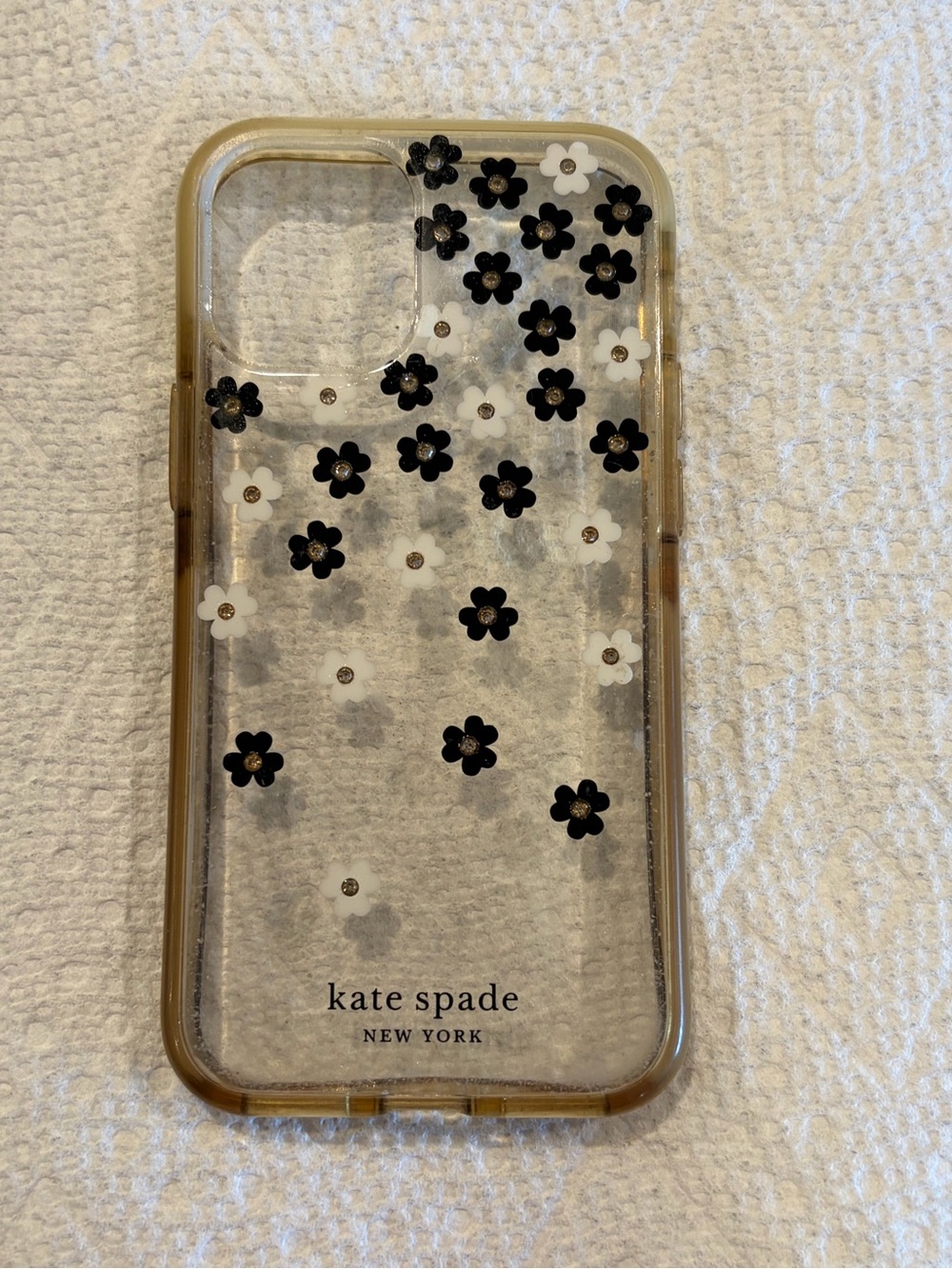 Kate Spade Clear Floral iPhone Case in Black and White for iPhone 13 mini